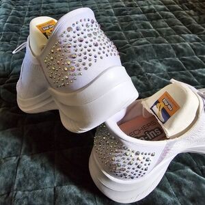 rhinestone white shoes